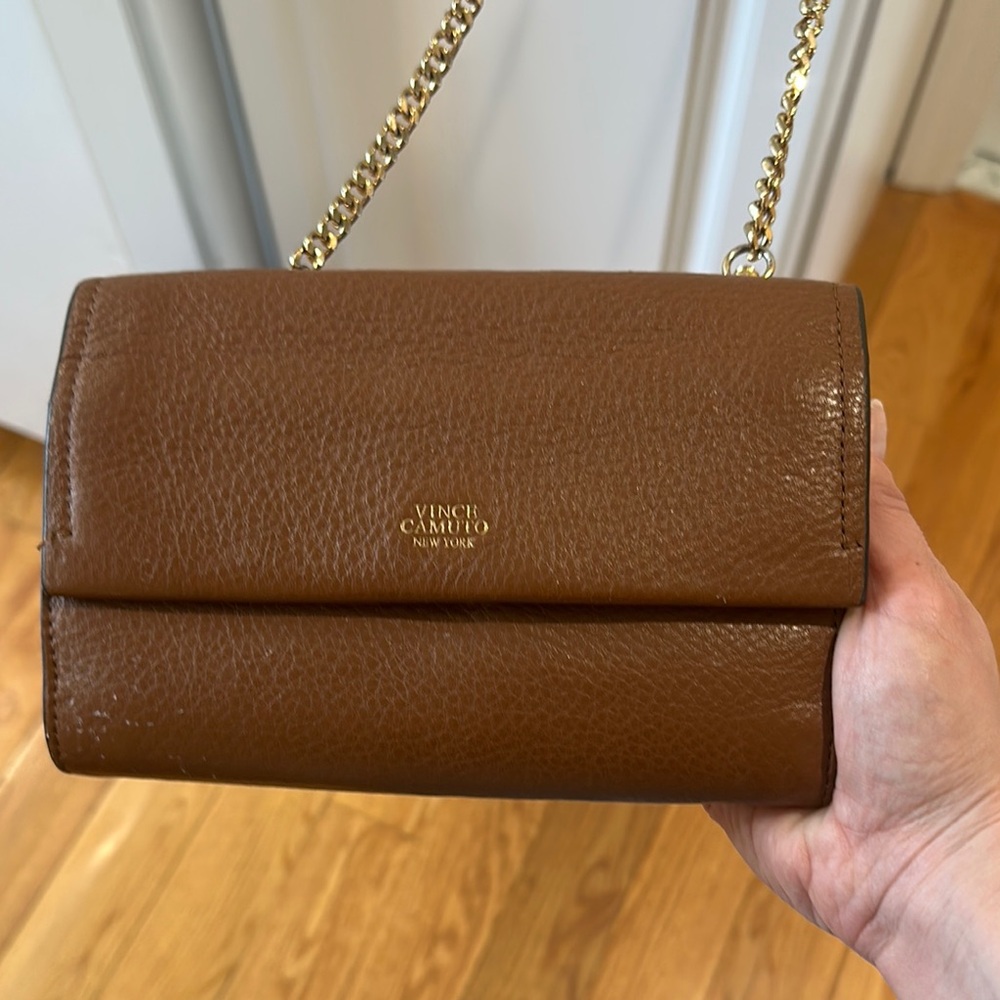 Vince Camuto Brown Leather Crossbody Bag